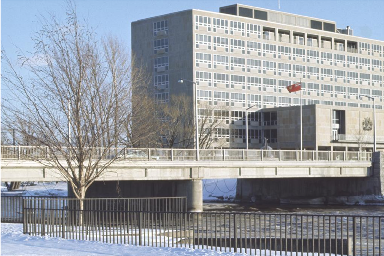 Diefenbaker Building 56 - exterior winter view of 1958 building from the north