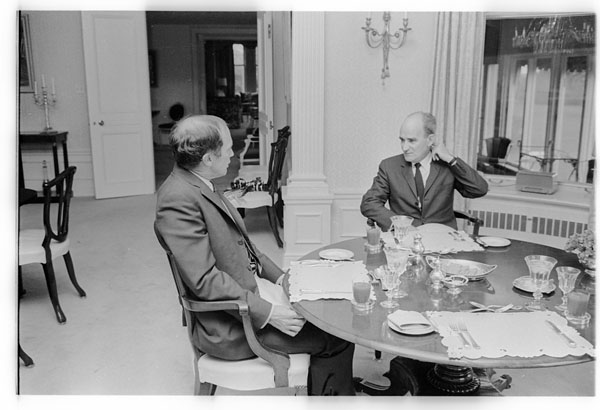 Pierre Trudeau having lunch at 24 Sussex Drive