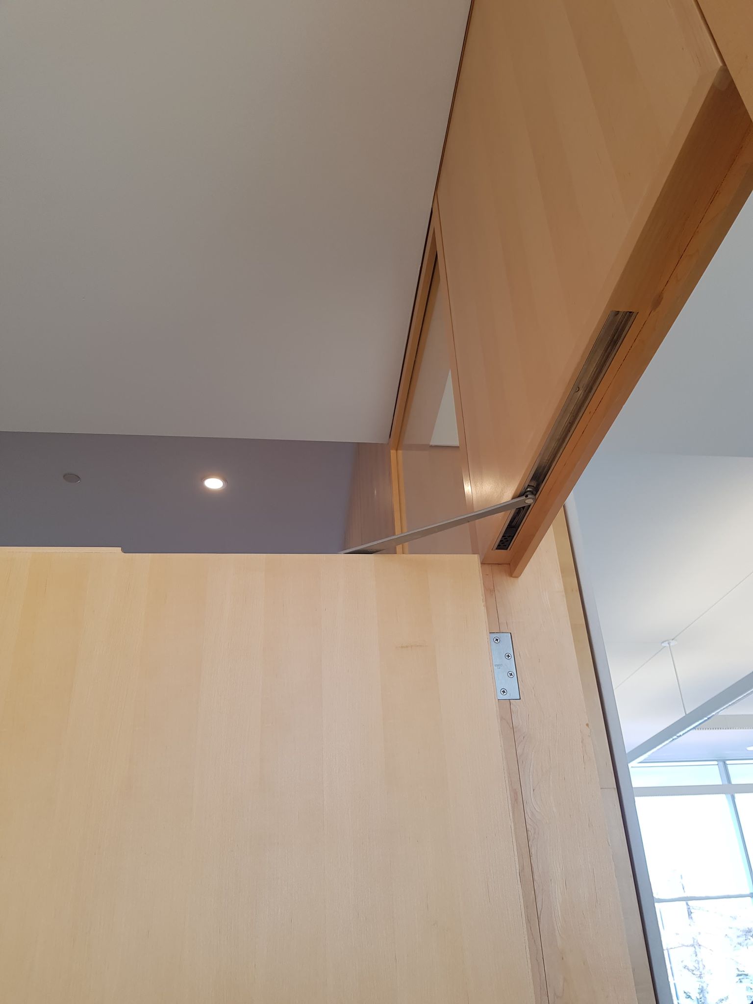 Detail of the door frame with hidden mechanism