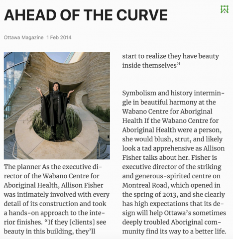 A magazine article on the Wabano Centre