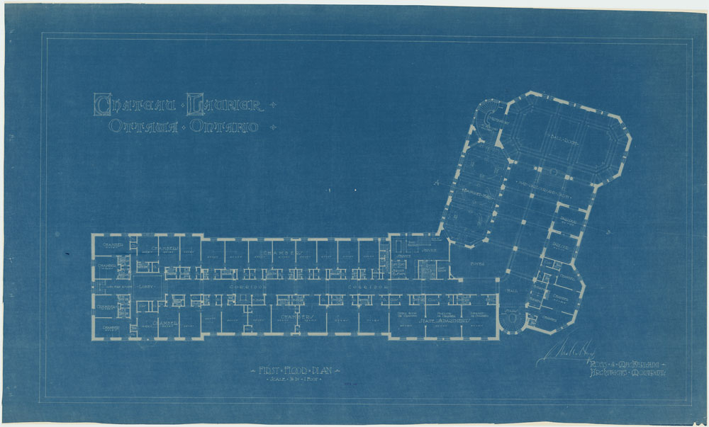 Chateau Laurier First Floor Plan, 1909, B. L. Gilbert, Ross and Macfarlane, e010994564-v8 Library and Archives Canada