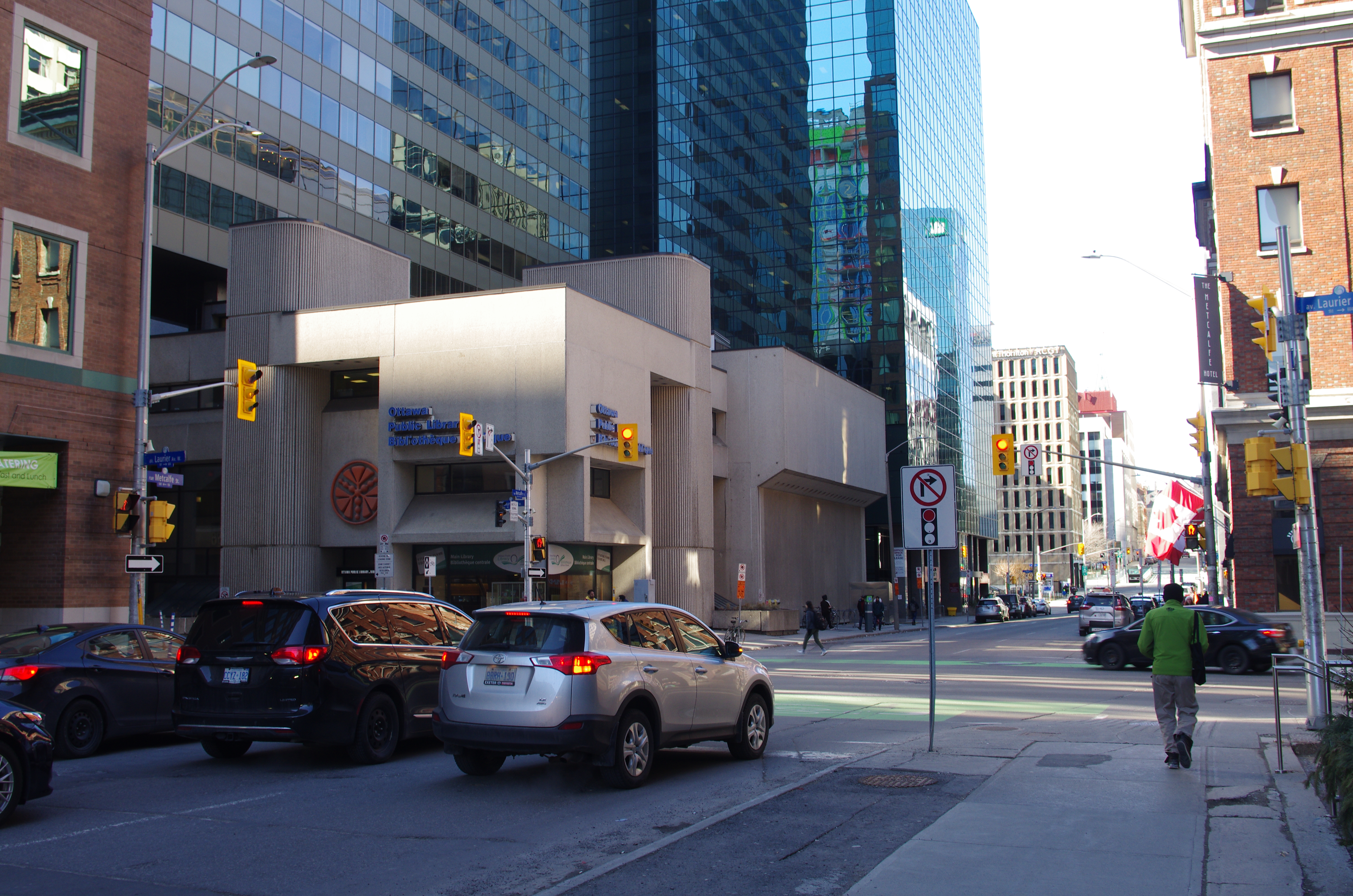 down street view of OPL Main Branch