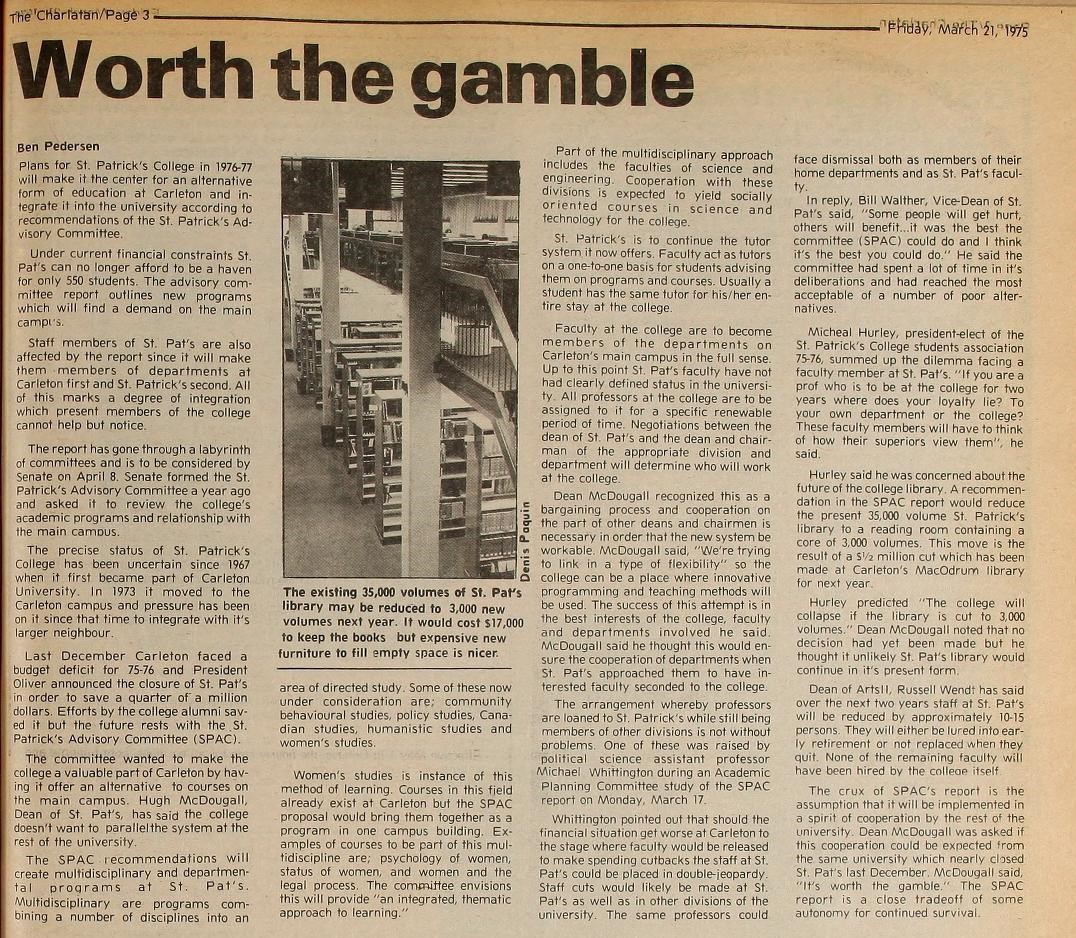 Charlatan Clipping March 21, 1975, pg 3