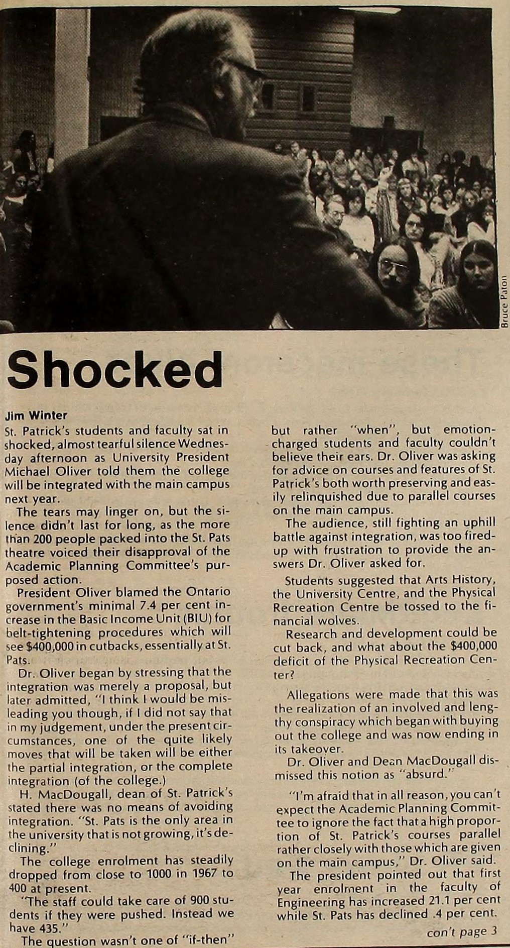 Charlatan Clipping Nov 29, 1974, pg 1