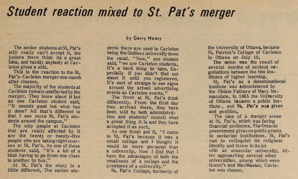 Carleton Clipping Oct 6, 1967, pg 7