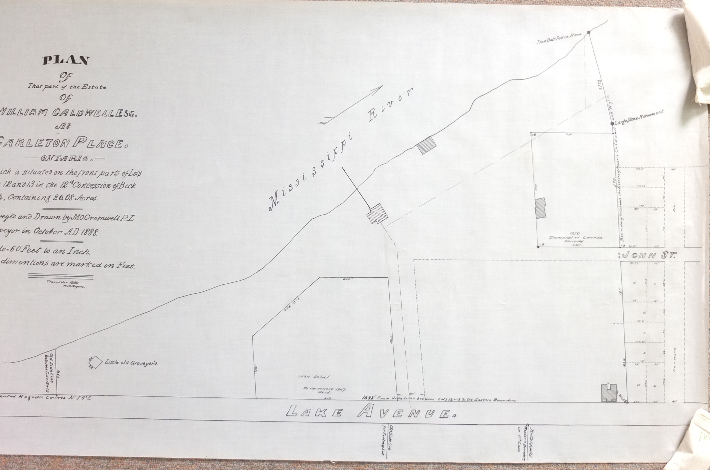 The Waterworks is the small shaded square, parallel to the river in the centre of the plan. 