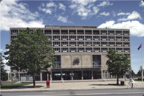 Diefenbaker Building 51 - exterior view of front facade of 1958 building