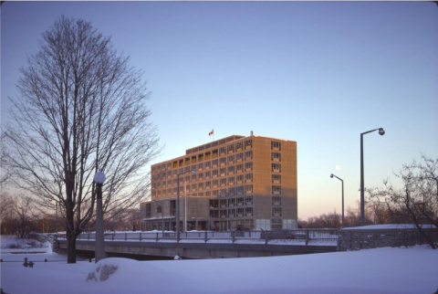 Diefenbaker Building 54 - exterior north west winter view of 1958 building