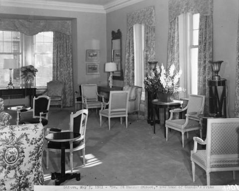 The drawing room at 24 Sussex Drive