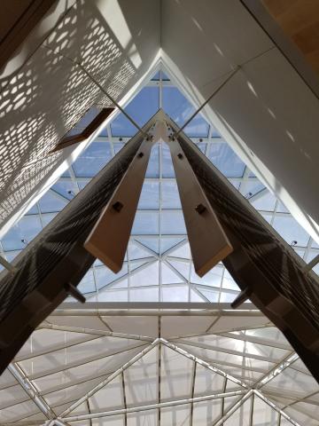 Detail of the Atrium that shows the dome and the decorative panels