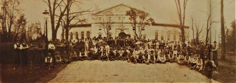 'The Workmen That Rebuilt Government House' November 1913, Canadas House, pg 26-27, photo by Lachlin McKinnon