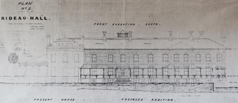 Plan no 1, Rubridge's plan of the south front of Rideau Hall, 1865