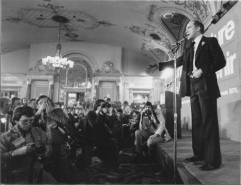 Prime Minister Pierre Trudeau speaking to Liberal Party of Canada convention in 1978
