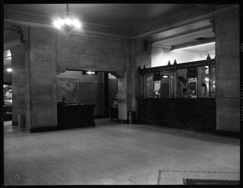 Item consists of an interior view of the Chateau Laurier's lobby.